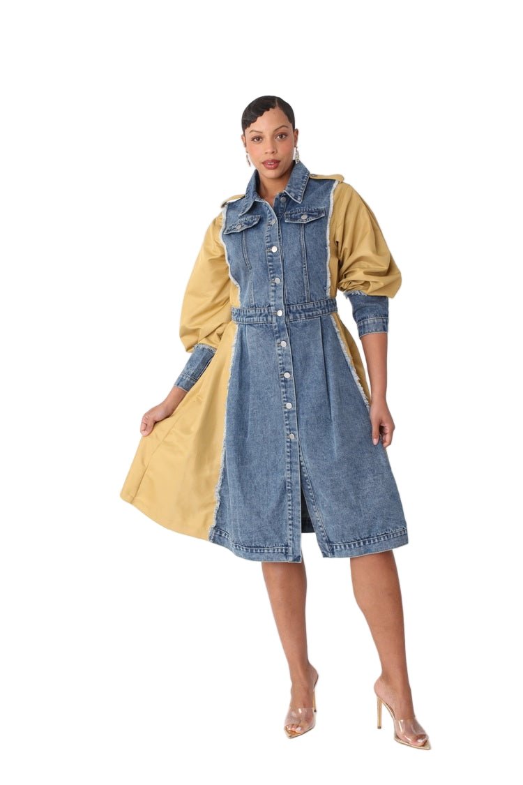 Two Tone Denim Dress - 82397 - Especially Yours