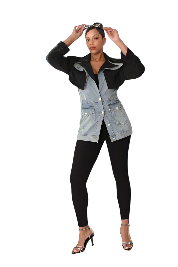 Hybrid Blazer Denim Jacket – Style 82429 | Women’s Chic Jacket