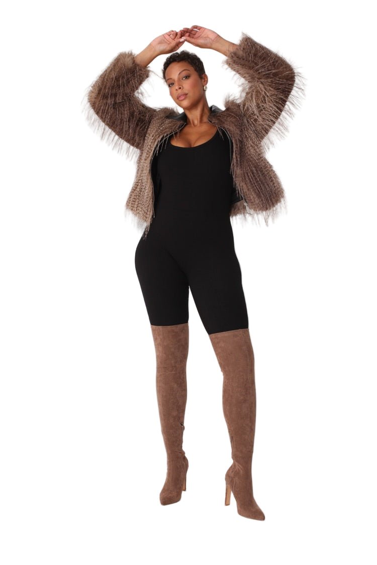 Shaggy Faux Fur Bomber Jacket - 82651 - Especially Yours