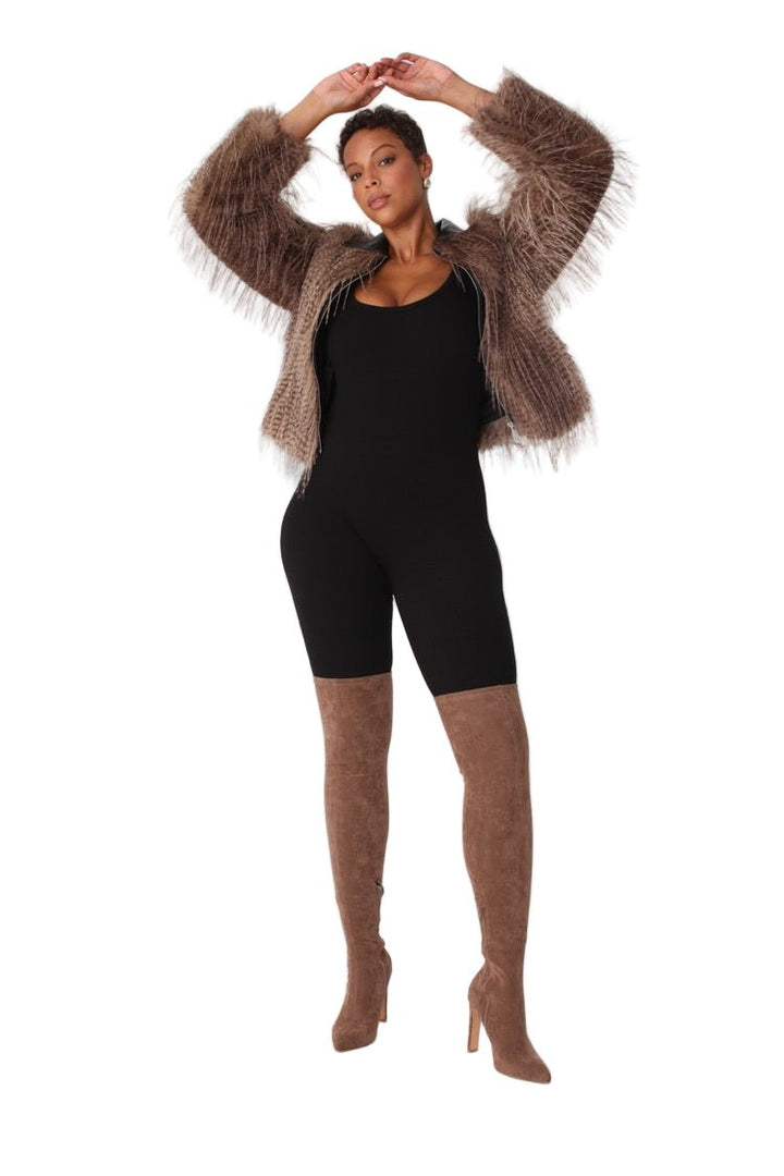 Shaggy Faux Fur Bomber Jacket - 82651 - Especially Yours