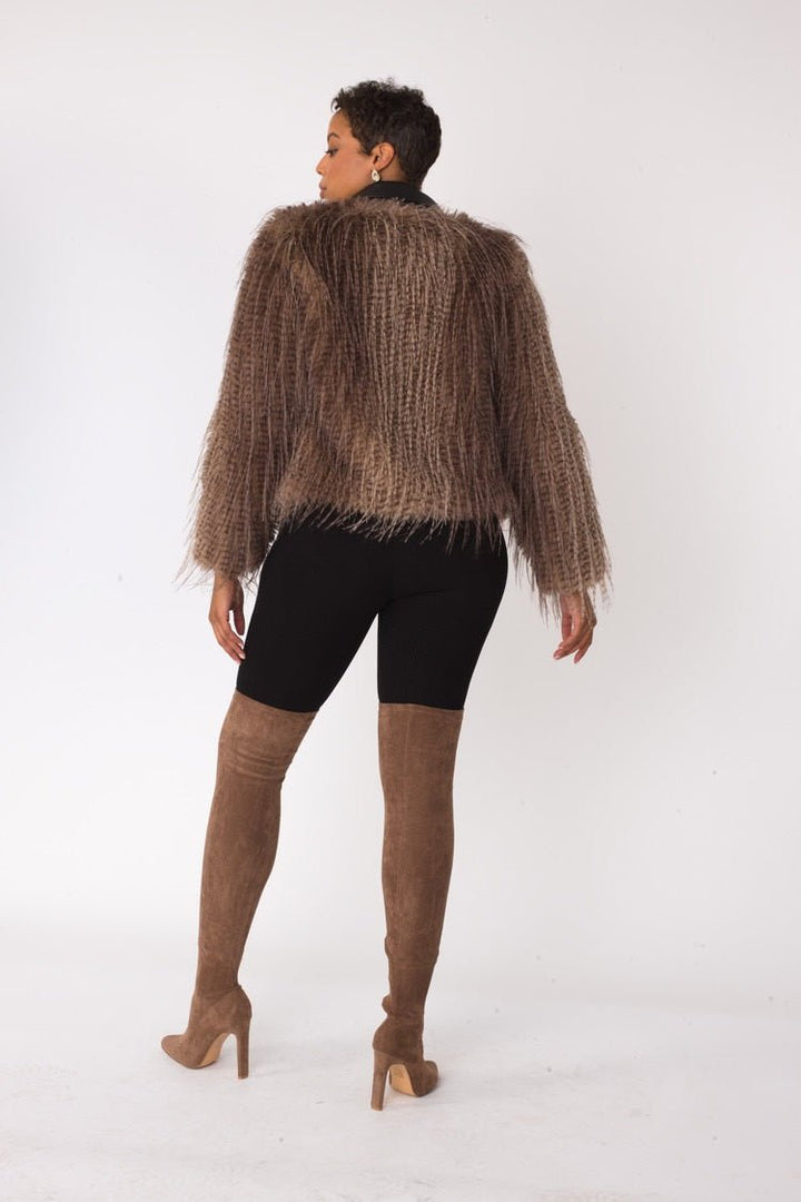 Shaggy Faux Fur Bomber Jacket - 82651 - Especially Yours