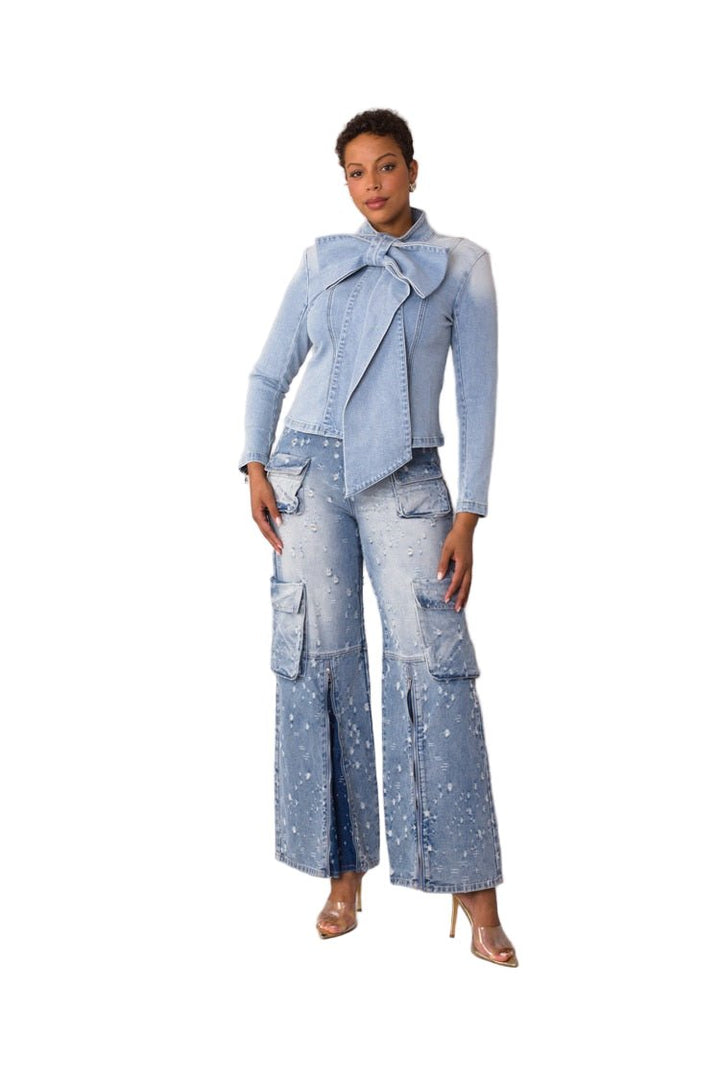 Bow Detail Denim Top - 82417 - Especially Yours