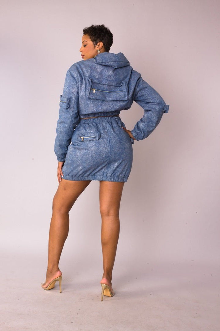 Metallic Shimmer Cropped Bomber Jacket - 82592 - Especially Yours