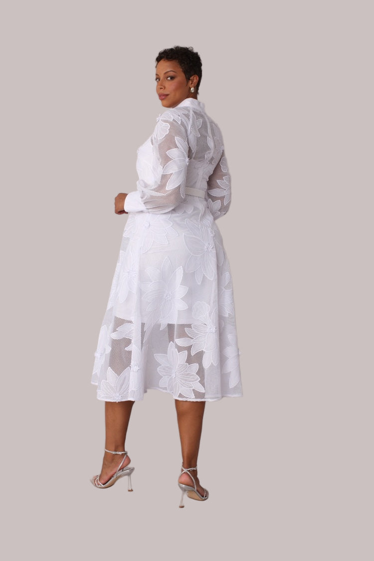 Floral Mesh Two-Piece Dress Set - 82662