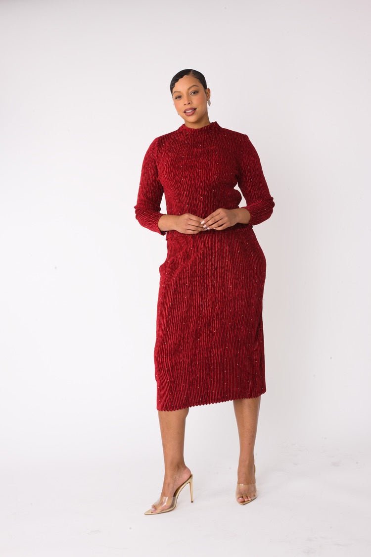 Velvet Midi Skirt Set | 82767 - Especially Yours