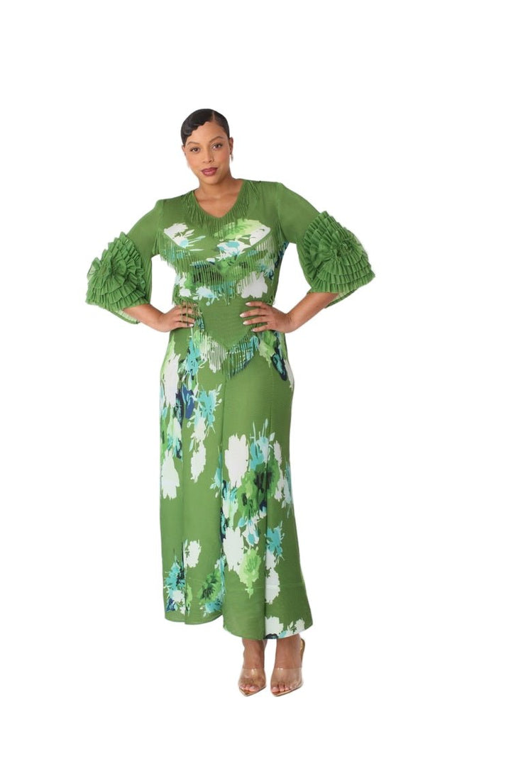 Floral Print Pleated Midi Dress - 82678 - Especially Yours