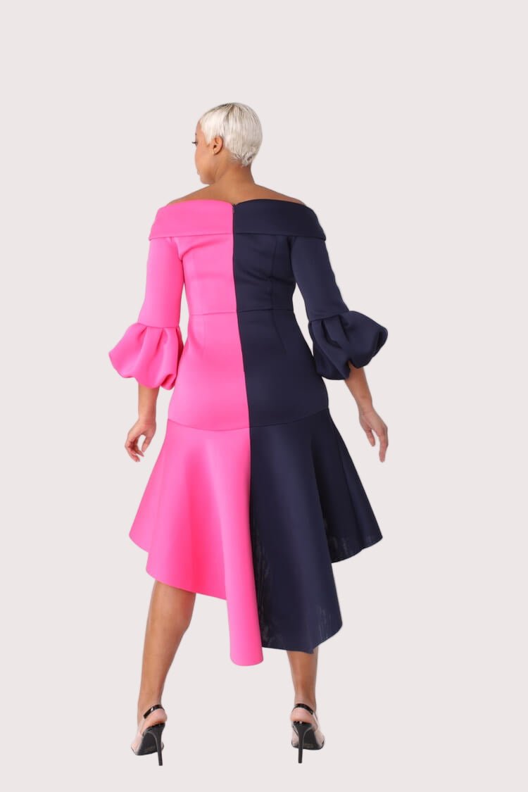 Dramatic Flounce Sleeve Midi Dress - 82013 - Especially Yours