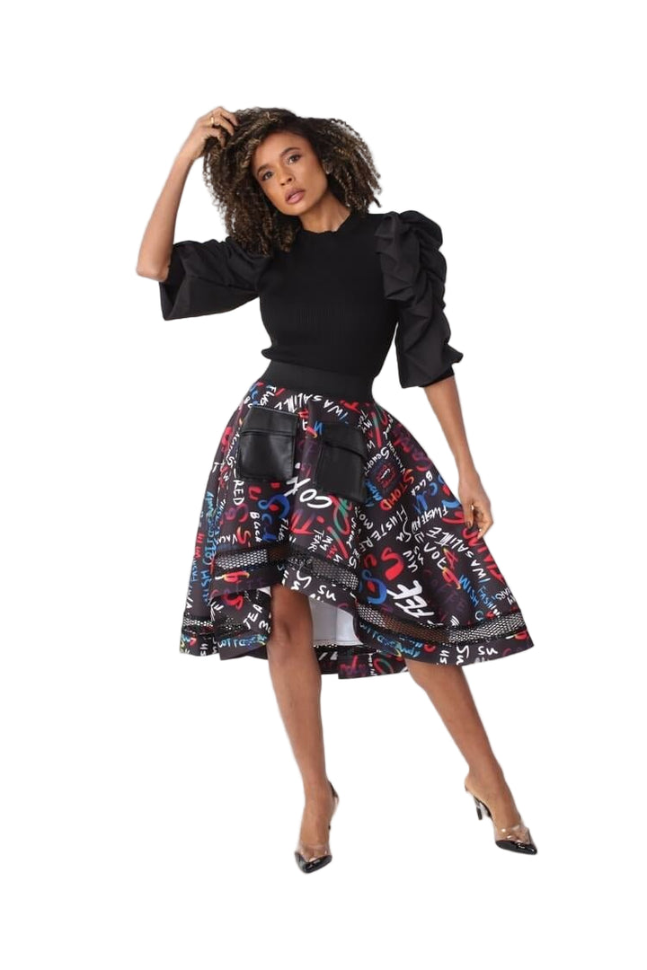 Graphic Scuba Skirt with Netting - 82001 - Especially Yours
