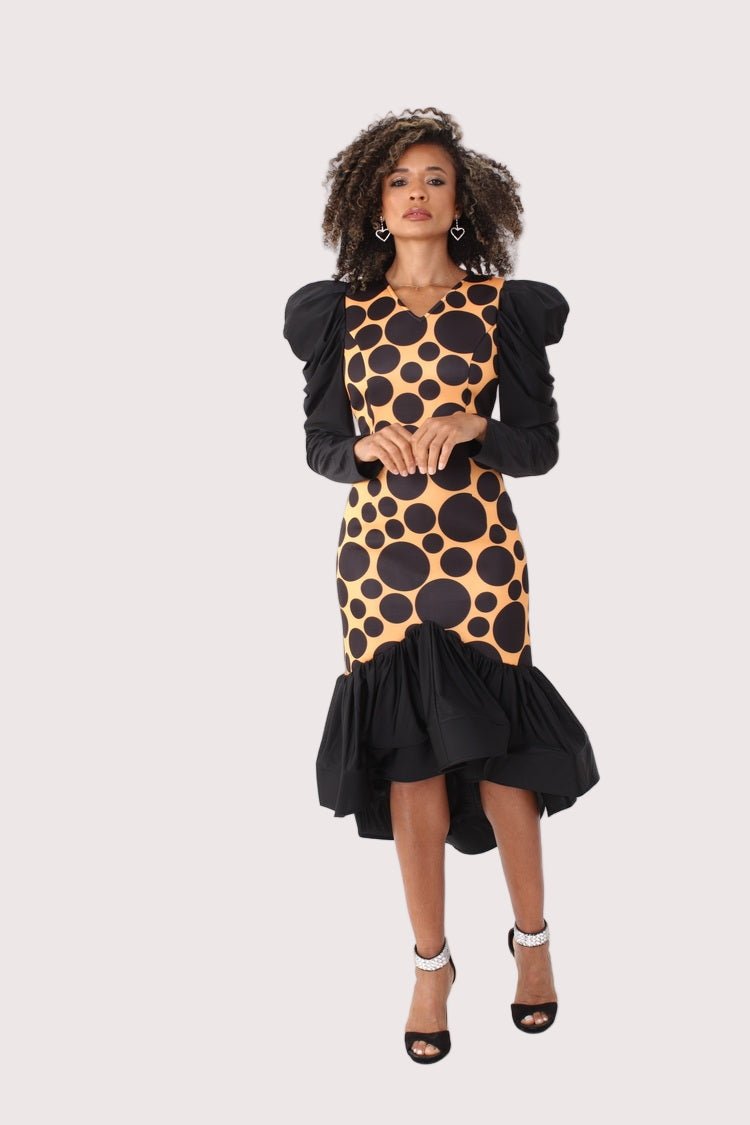Polka Dot Dress with Puff Sleeves - 82139 - Especially Yours