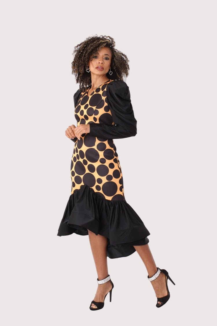 Polka Dot Dress with Puff Sleeves - 82139 - Especially Yours