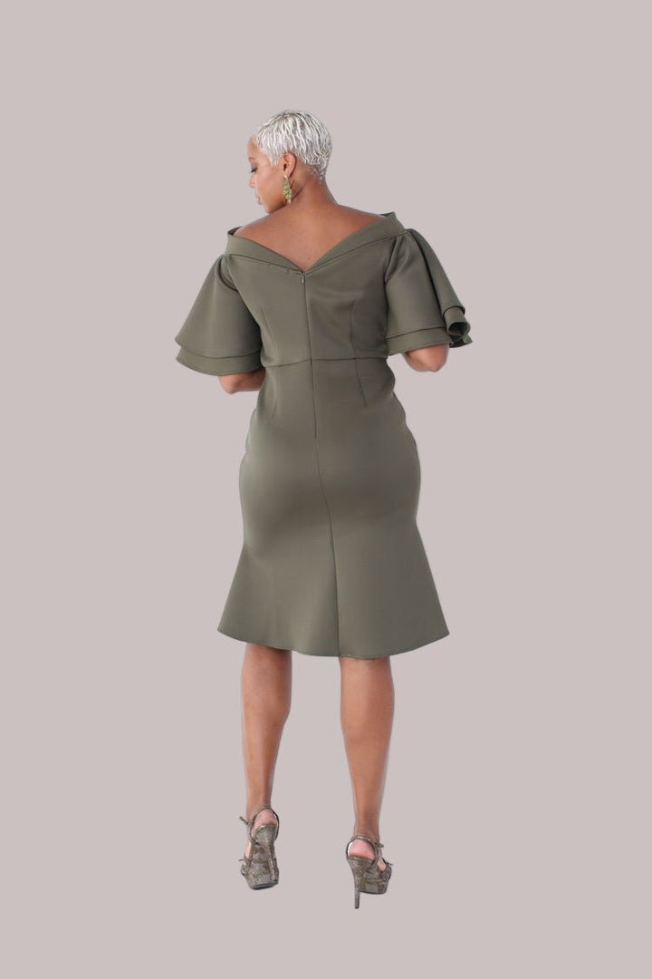 Tiered Bell - Sleeve Midi Dress - 82145 - Especially Yours