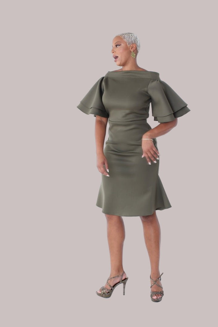 Tiered Bell - Sleeve Midi Dress - 82145 - Especially Yours