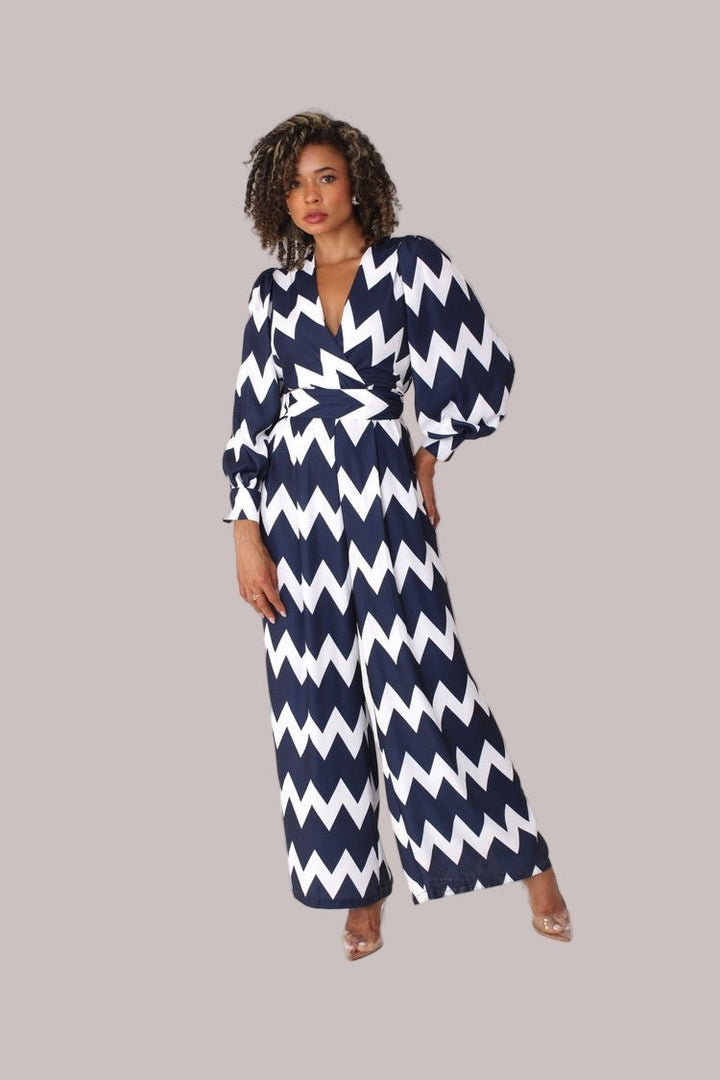 Wide - Leg Jumpsuit with Puff Sleeves - 81990 - Especially Yours