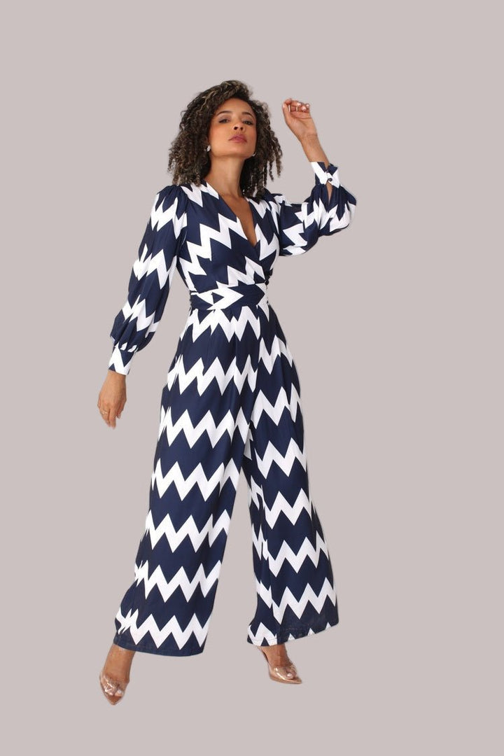 Wide - Leg Jumpsuit with Puff Sleeves - 81990 - Especially Yours