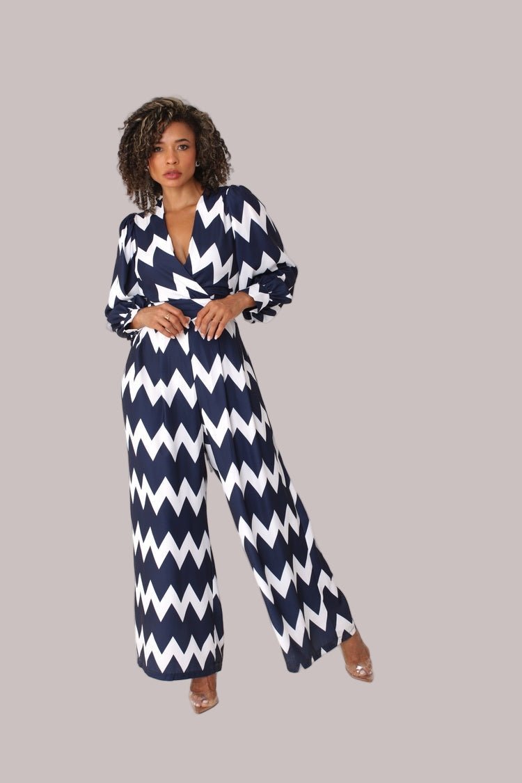 Wide - Leg Jumpsuit with Puff Sleeves - 81990 - Especially Yours