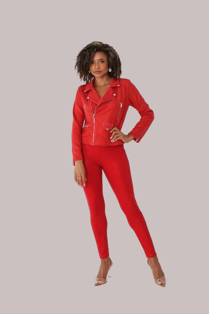 Suede Diamond Embellished Pants - 82023 - Especially Yours