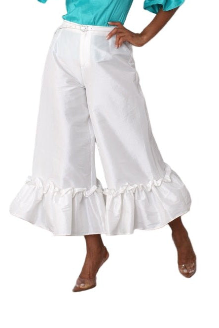 Dramatic Ruffle Hem Wide Leg Pants - 82170 - Especially Yours