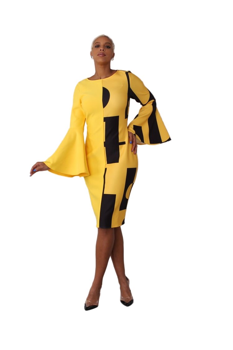 Color Block Bell Sleeve Dress - 82062 - Especially Yours