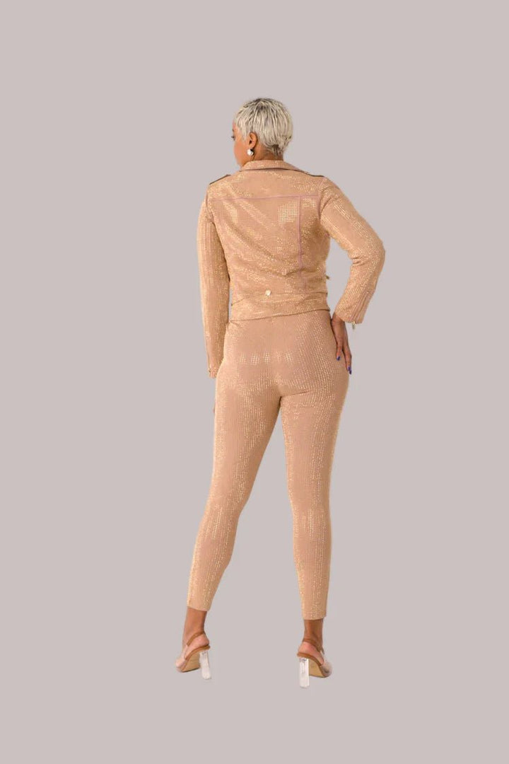 Suede Diamond Embellished Pants - 82023 - Especially Yours