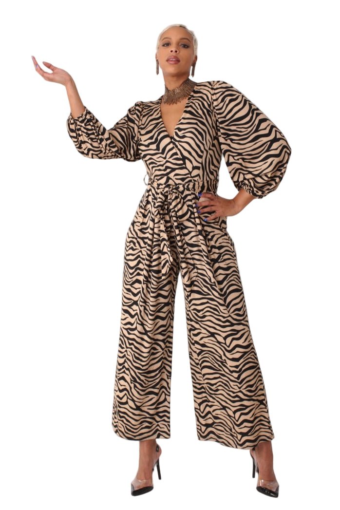 Wide - Leg Jumpsuit with Puff Sleeves - 81990 - Especially Yours