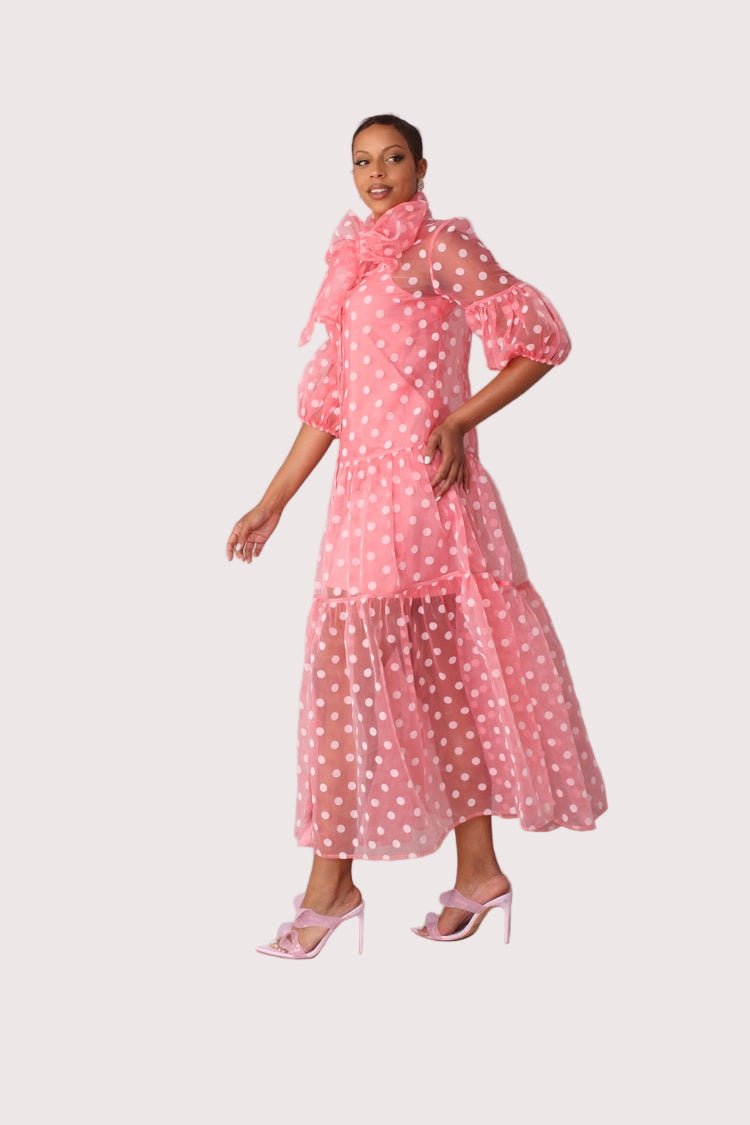 Polka Dot Organza Maxi Dress - 82234 - Especially Yours