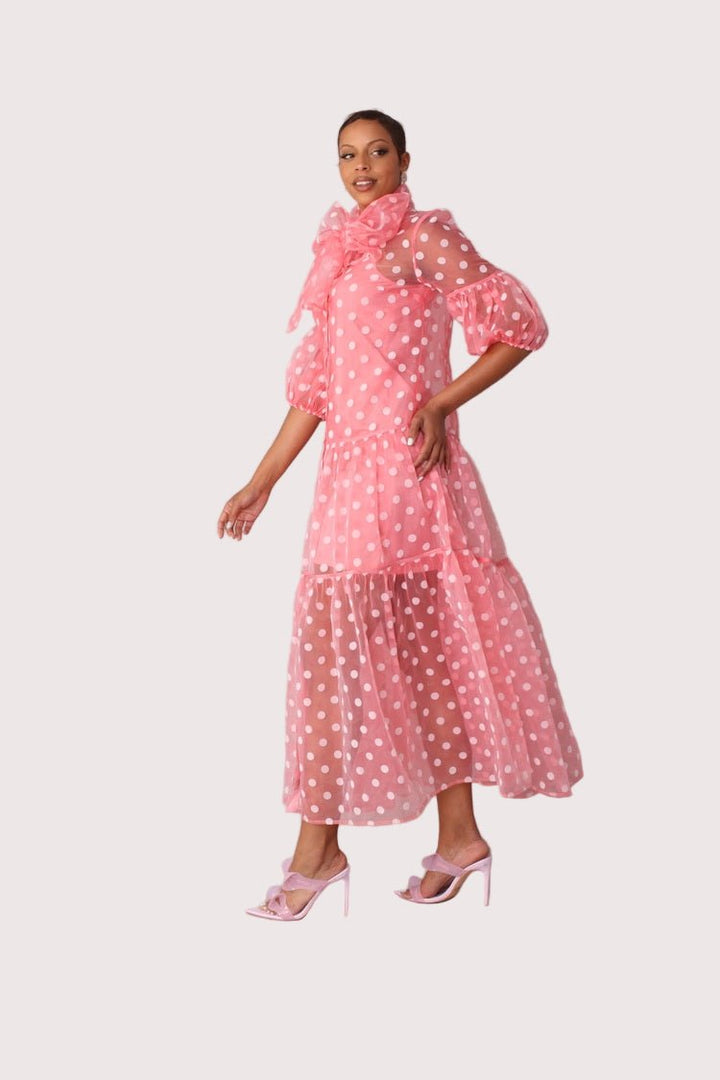 Polka Dot Organza Maxi Dress - 82234 - Especially Yours
