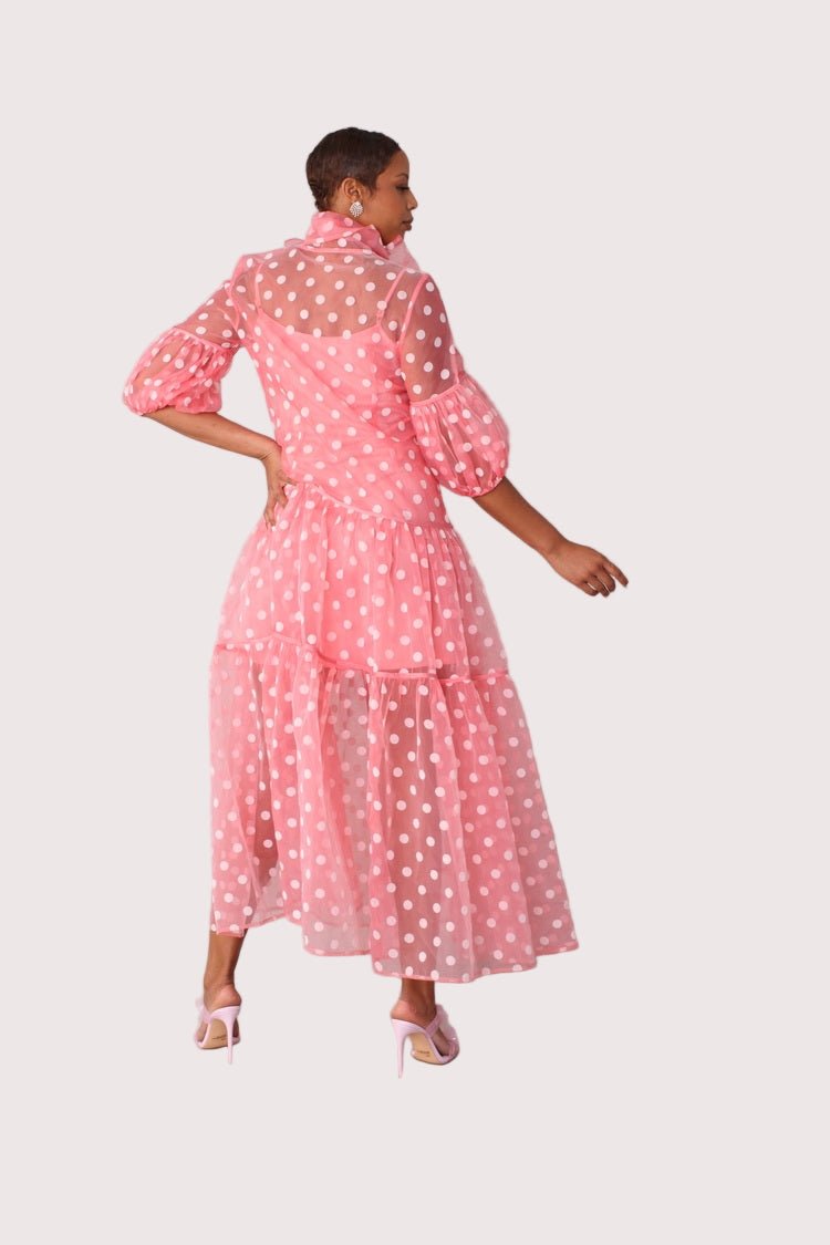 Polka Dot Organza Maxi Dress - 82234 - Especially Yours