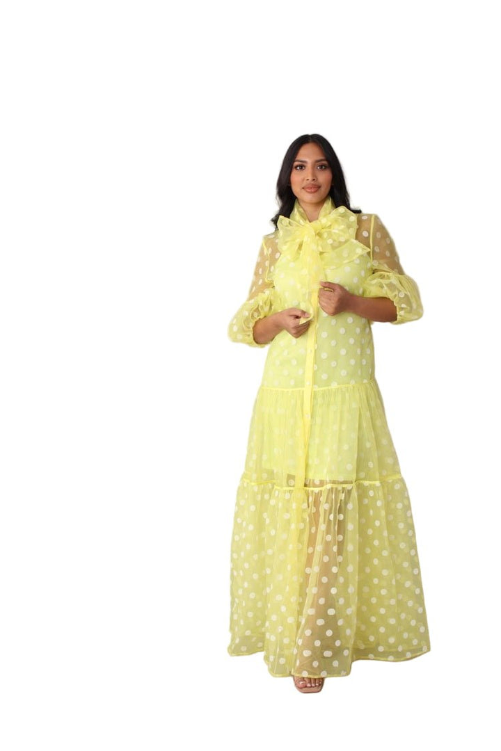 Polka Dot Organza Maxi Dress - 82234 - Especially Yours