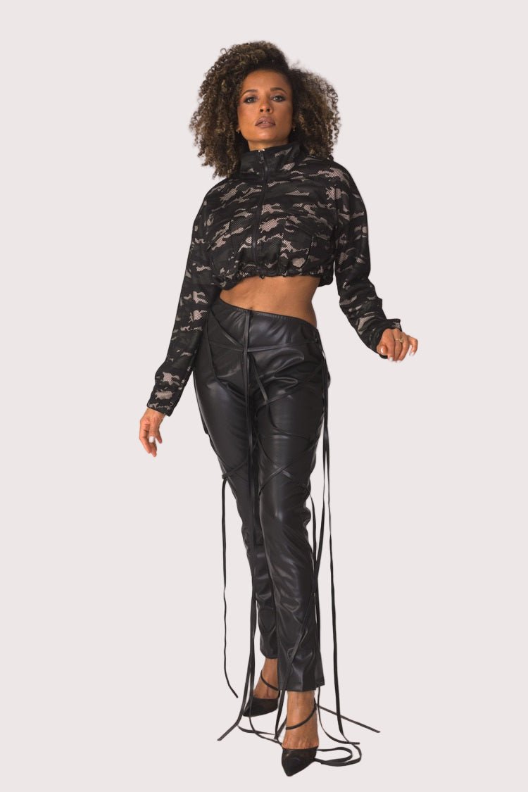 Camo Mesh Cropped Jacket - 81929 - Especially Yours