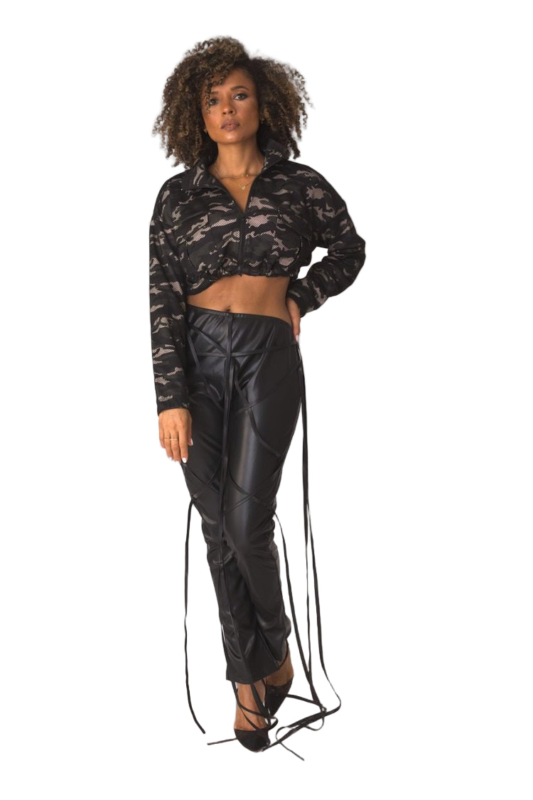 Camo Mesh Cropped Jacket - 81929 - Especially Yours