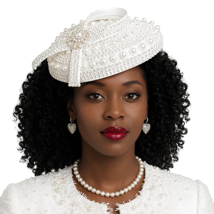 Church Hat with Floral Accent by Lily & Taylor - Especially Yours