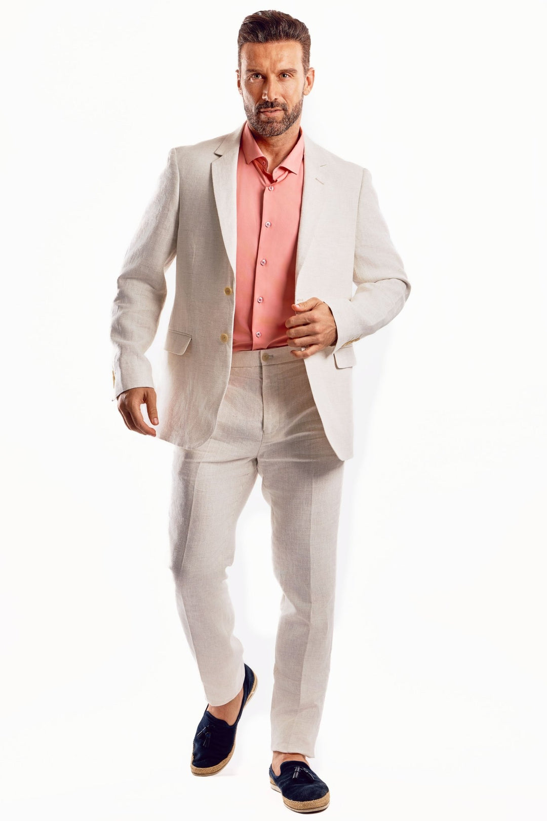 Mojito Reserve Men's Textured Linen Slub Weave Suit - Especially Yours