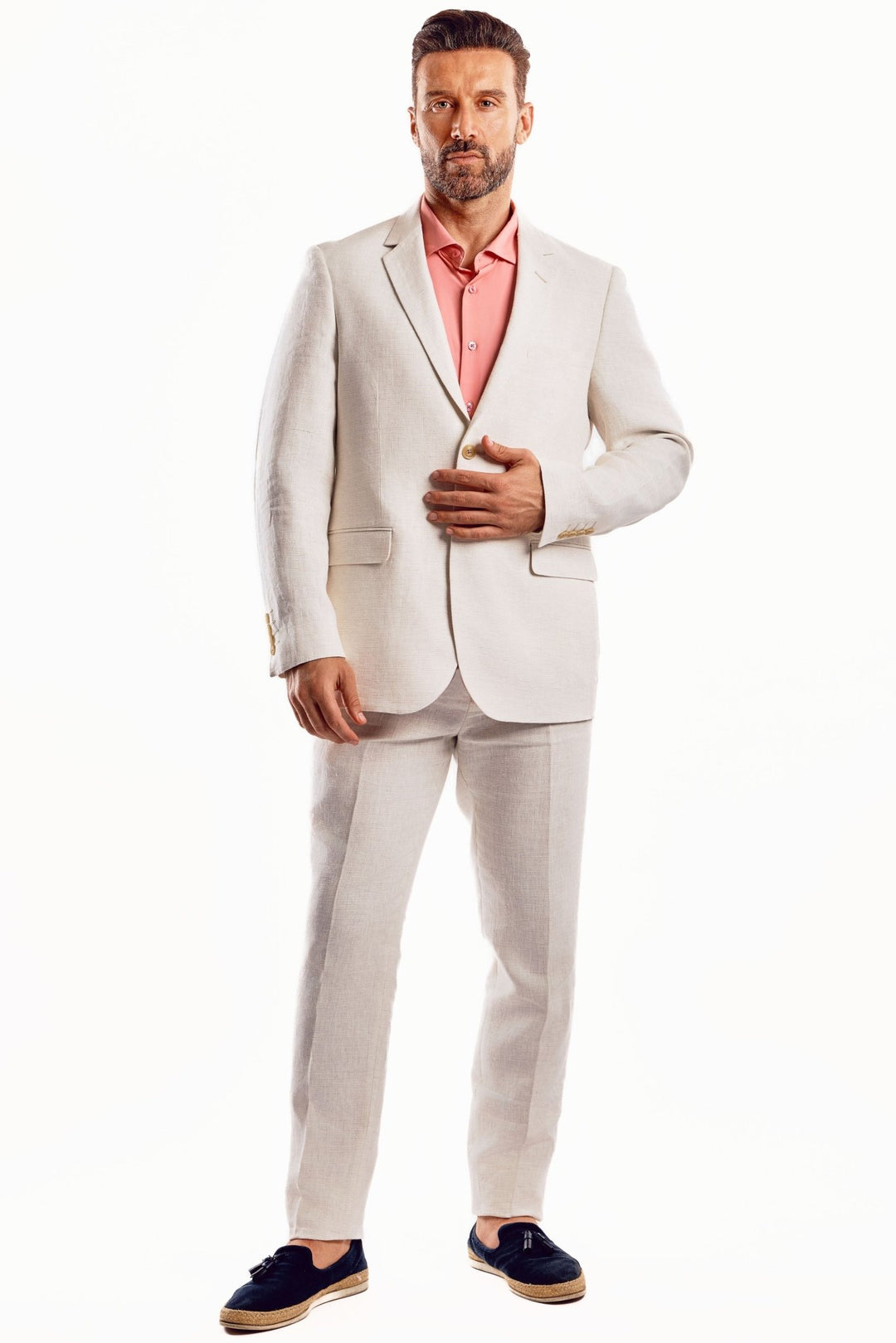 Mojito Reserve Men's Textured Linen Slub Weave Suit - Especially Yours