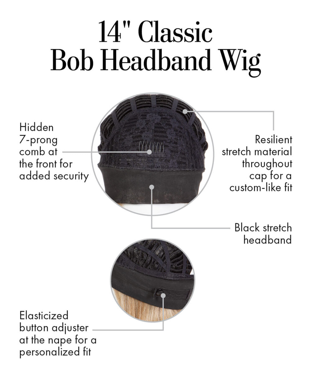 14″ Classic Bob Headband Wig by Kim Kimble - Especially Yours