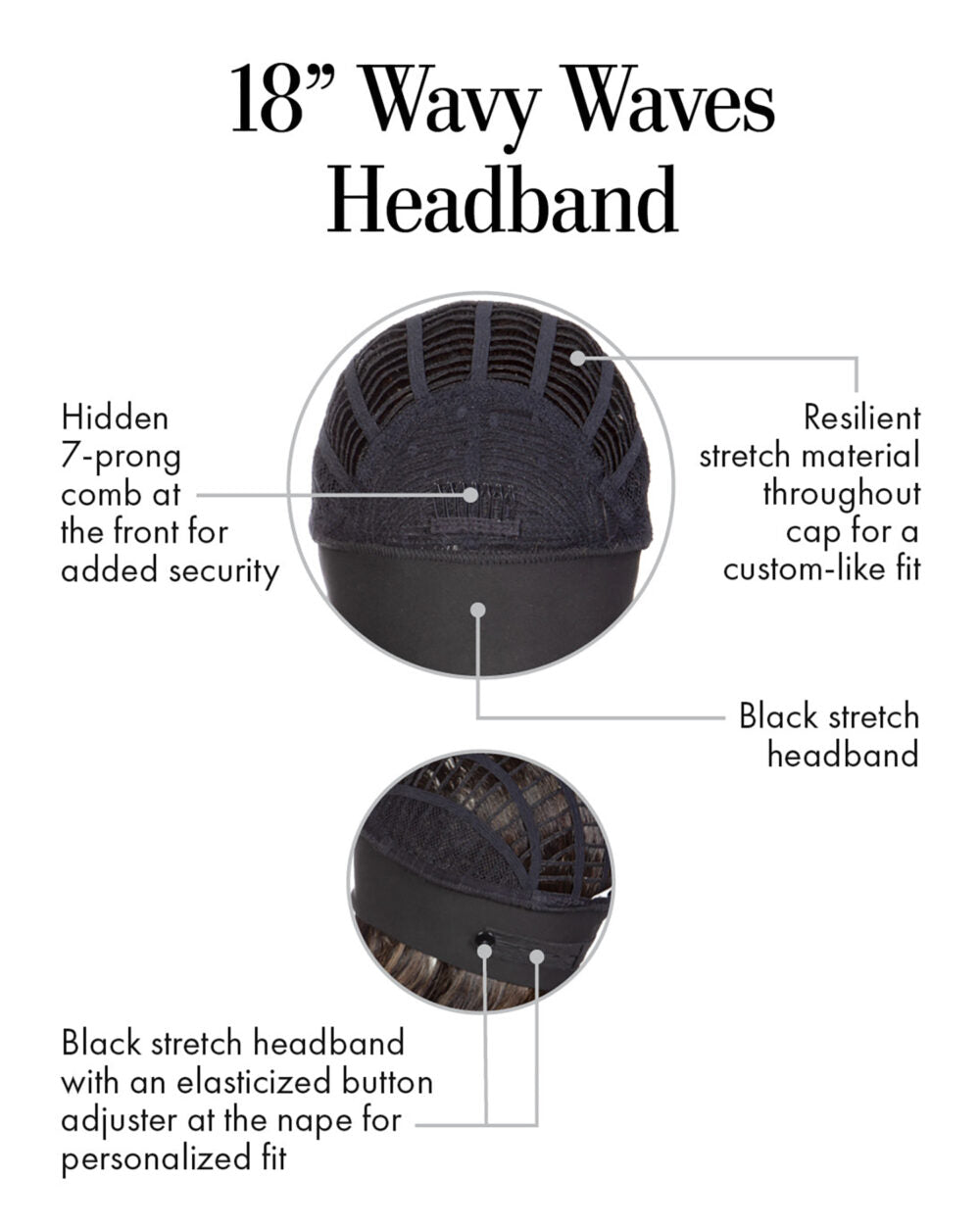 18″ Wavy Waves Headband Wig by Kim Kimble - Especially Yours