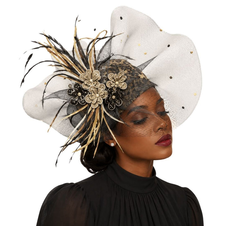 Tropicana Wide Brim Feather Church Hat - Whittall & Shon - Especially Yours