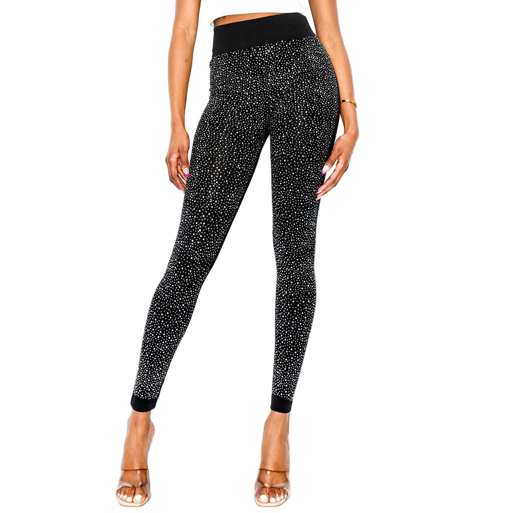 High - Waisted Bling Studded Leggings - Especially Yours