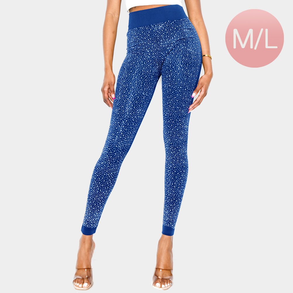 High - Waisted Bling Studded Leggings - Especially Yours
