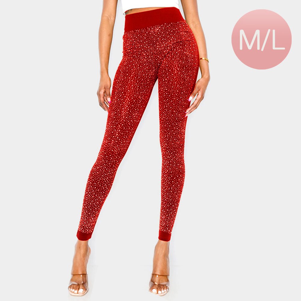 High - Waisted Bling Studded Leggings - Especially Yours