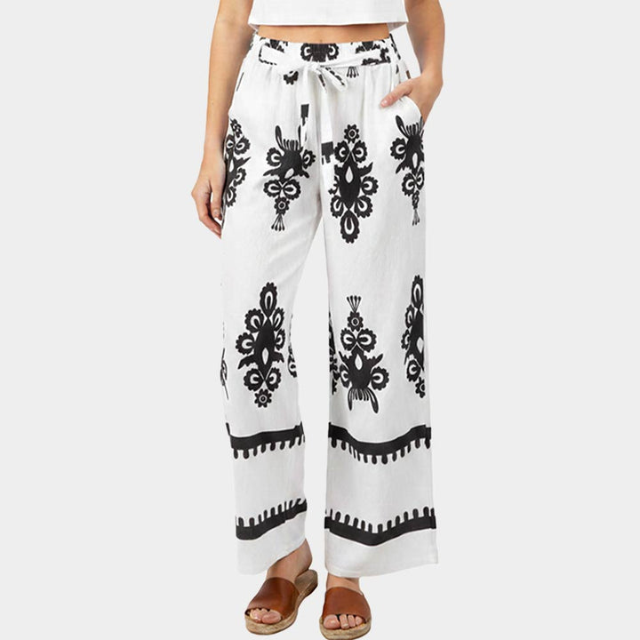 Boho Floral Print Wide Leg Pants - Especially Yours