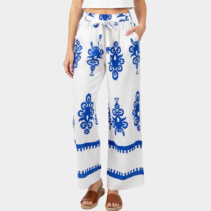 Boho Floral Print Wide Leg Pants - Especially Yours