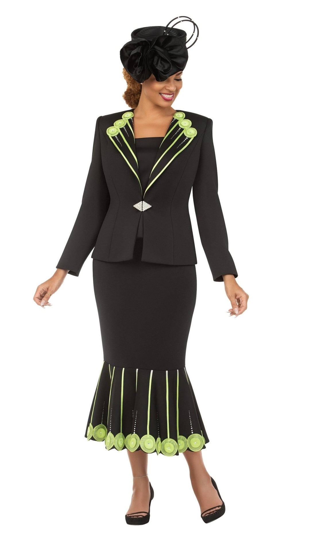 Lime Blossom Elegance 3 Piece Skirt Suit - Especially Yours