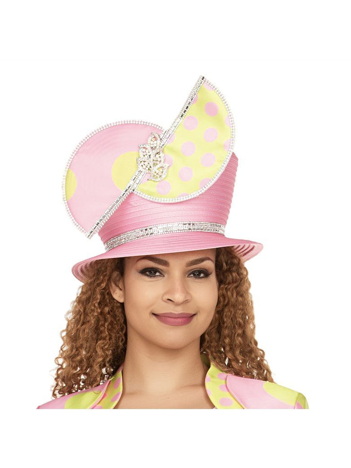 Small Brim 2 - tone Polka Dot Stoned Hat - Especially Yours