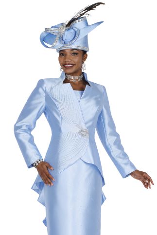 Elegant 2-Piece Rhinestone Shantung Dress Suit – Asymmetrical Jacket & Sheath Dress - 6259