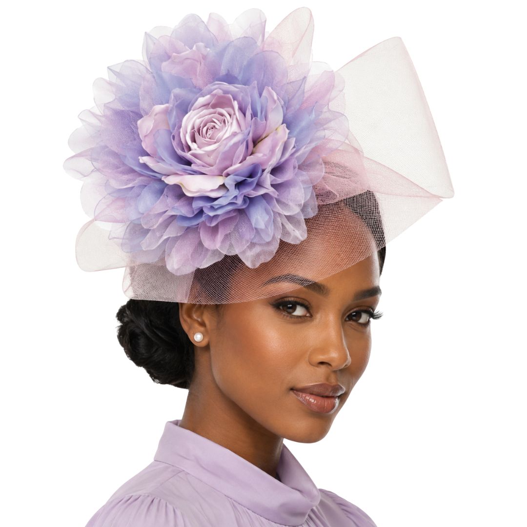 Posy Shimmer Organza Bloom Fascinator Church Hat - Whittall & Shon