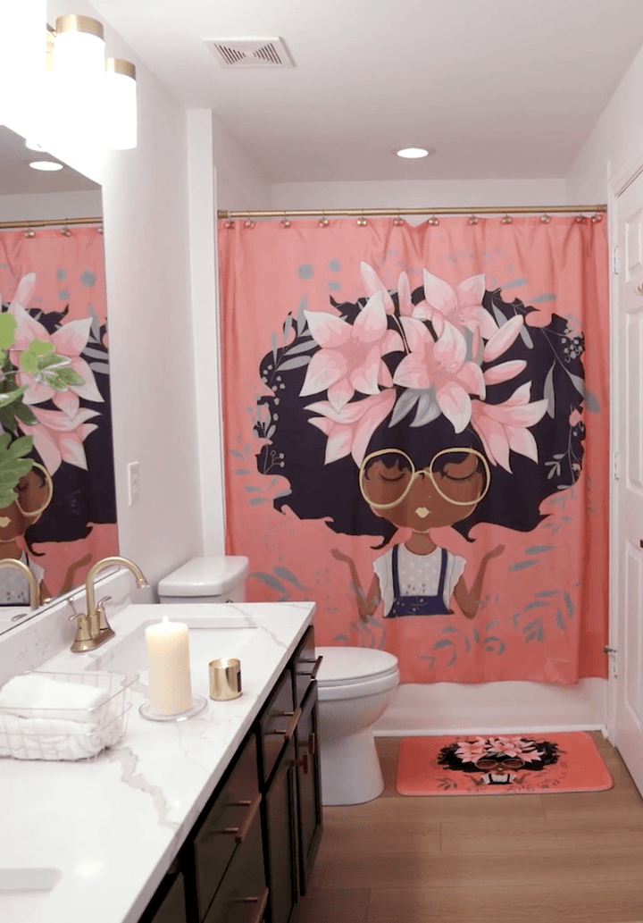 AFROBRATS™ Lily Shower Curtain Pink - Especially Yours