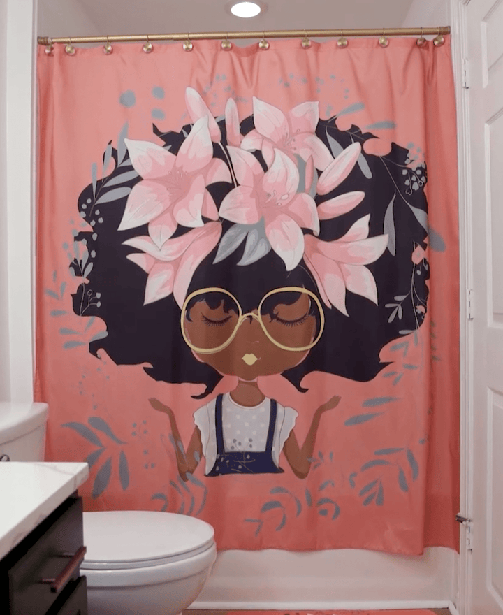 AFROBRATS™ Lily Shower Curtain Pink - Especially Yours