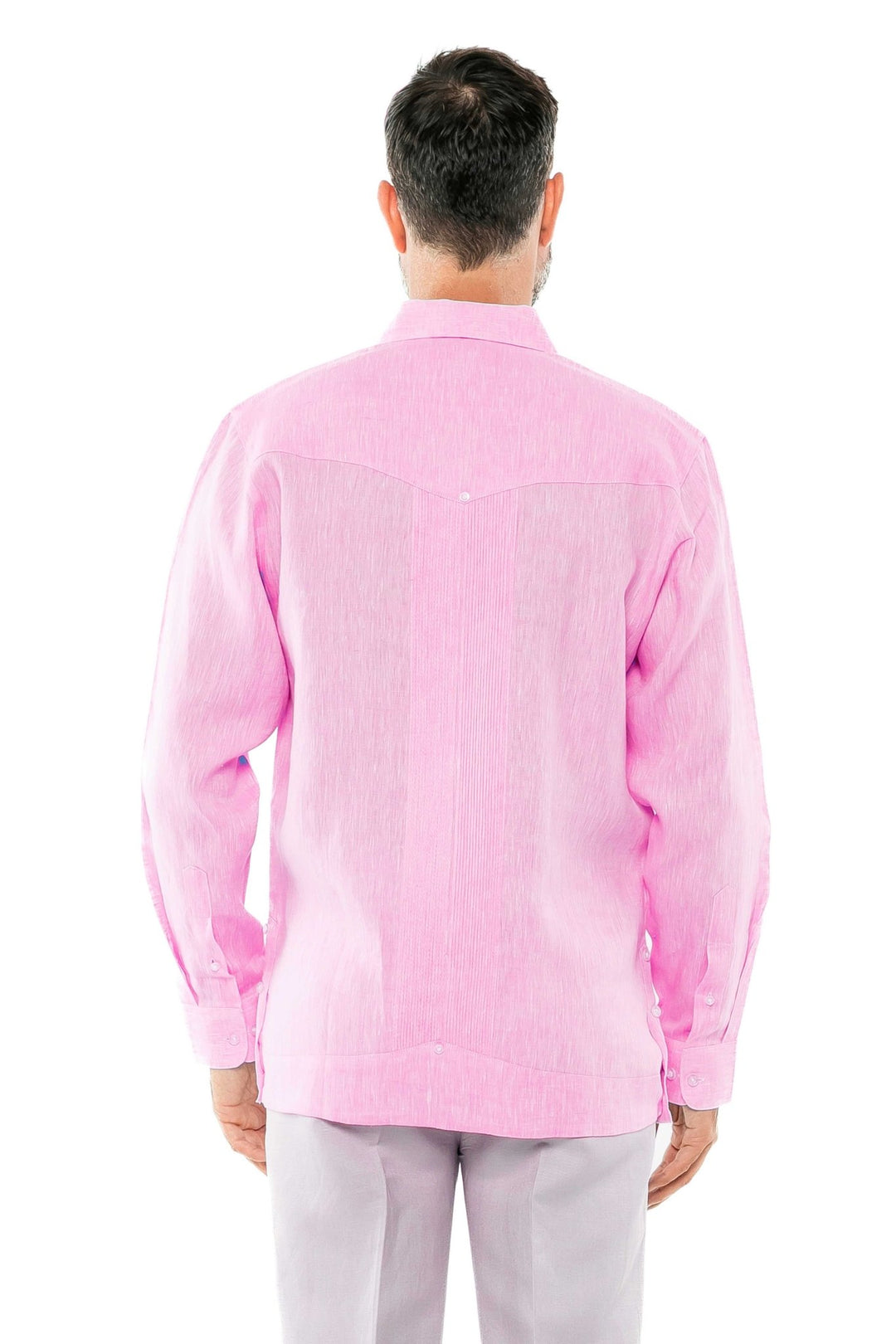 Men's 100% Linen Two - Pocket Design Guayabera Shirt Long Sleeve - Especially Yours