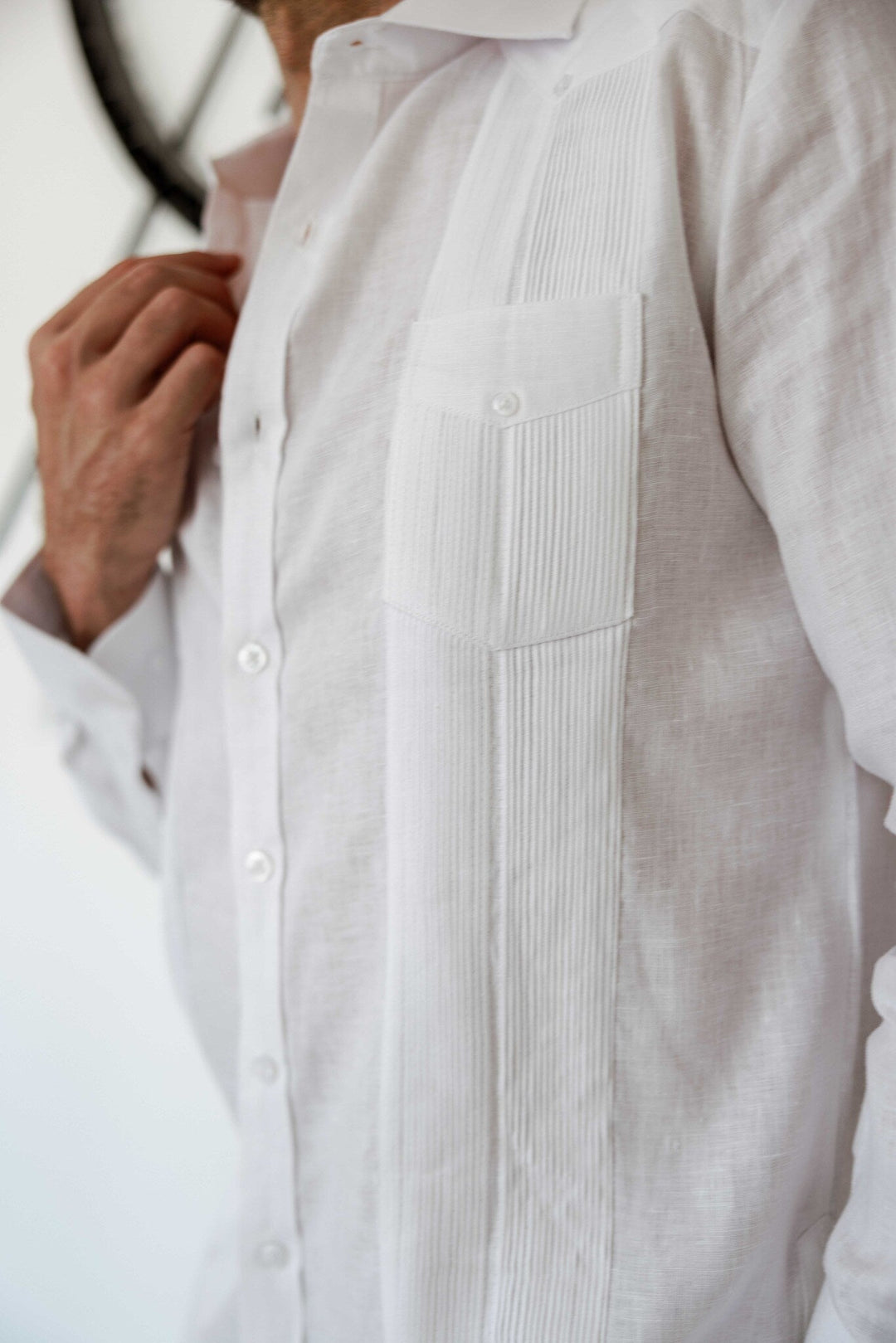 Men's 100% Linen Two - Pocket Design Guayabera Shirt Long Sleeve - Especially Yours