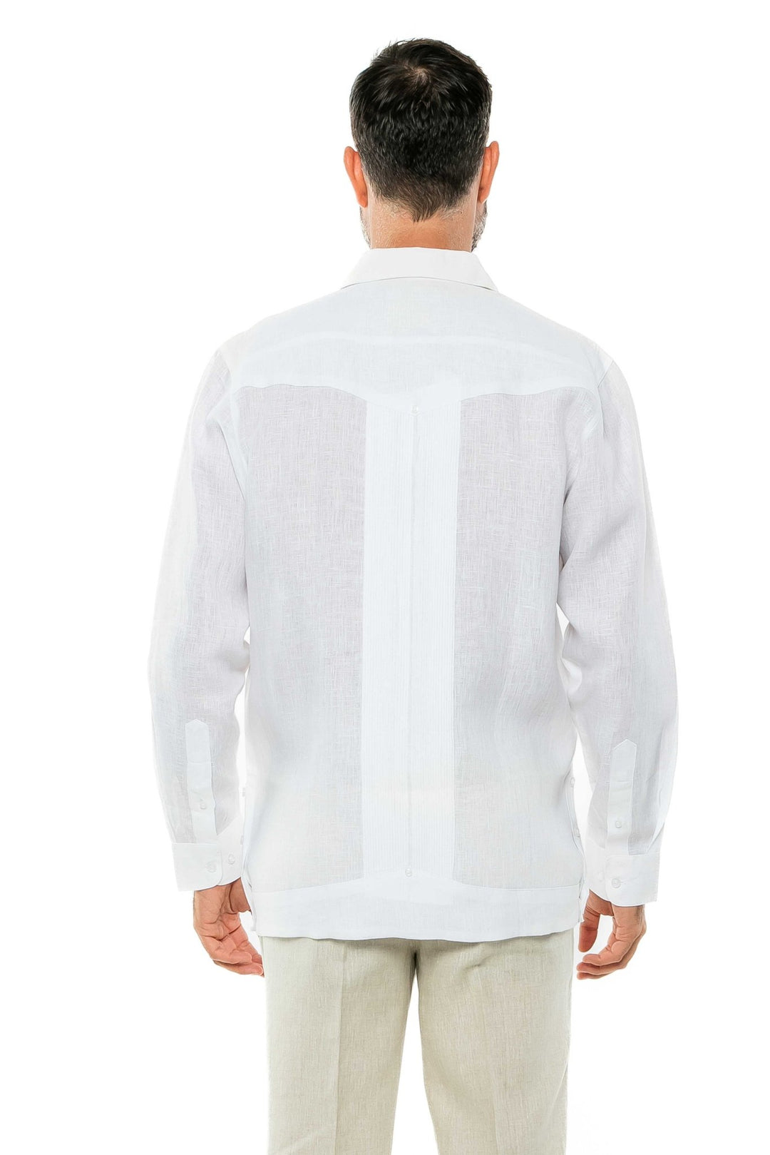 Men's 100% Linen Two - Pocket Design Guayabera Shirt Long Sleeve - Especially Yours